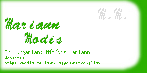 mariann modis business card